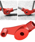Top Rated Heavy Duty Wire Pipe Bender With 90 To 180 Degree Manual Tube Bending Machine showing red bender with pipe fittings.