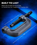 Beefy Ball Joint Press Kit With U Joint Removal Tool And 4x4 Adapters for Most 2WD and 4WD Cars and Light Trucks, heavy duty steel clamp