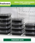 Stacked 50 Pack One Compartment Meal Prep Containers With Lids in Freezer, BPA Free Bento Boxes, 16 Oz Food Storage