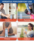Hydrogen Water Bottle Generator With Lab Tested Output Up To 3310 PPB, SPE PEM Technology, Premium Borosilicate Glass shown in different settings