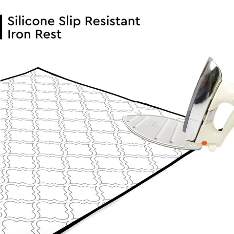 Big 48x28 Inch Ironing Mat Pad With 3mm Padding And Silicone Iron Rest For Steam Pressing On Tabletop Or Bed Heat Resistant