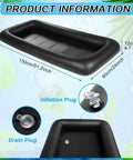Inflatable Serving Bar With Drain Plug For Parties, 52 By 24 By 5 Inches, Party Ready Ice Buffet Table, black design