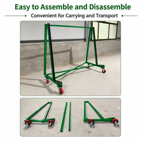 Detachable Drywall Cart And Foldable A Frame Dolly For Hauling Glass Granite And Big Sheetrock Panels With No Drama Quick Snap Assembly Heavy Duty Workhorse Rig That Breaks Down Tight For Your Pickup Bed To Keep The Shop Floor Spotless