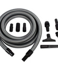 Long Reach Vacuum Extension Hose Kit With 20 Foot Flexible Hose And Compression Adapter for cleaners, stair and corner tools shown