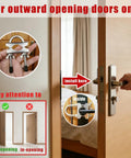 Heavy Duty Portable Door Lock For Outward Swing Doors Adjustable Stainless Steel Travel Security Device installed on door