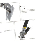 Close-up of Metal Bender Hand Seamer Tool Plier with non-slip handle and heat treated steel, showing jaw details for edge seaming in HVAC applications.