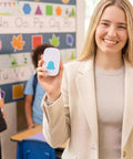 Teacher holding Attention Grabbing Classroom Doorbell Set With 4 Push Buttons And 1 Receiver Waterproof Wireless Buzzer
