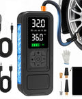 Portable Tire Inflator Air Compressor with Digital Pressure Gauge and LED Light, 12V DC 150 PSI, 10000mAh battery