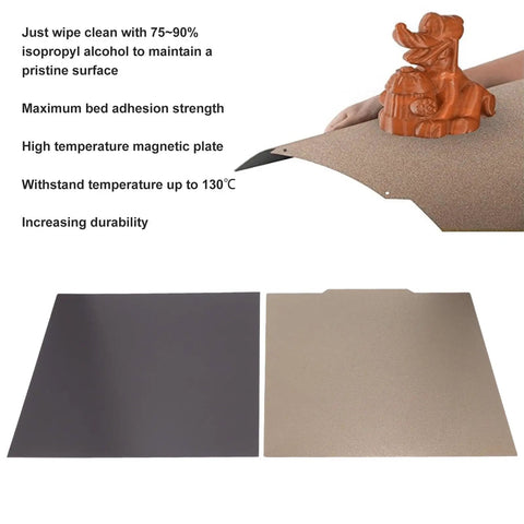 Solid Double Sided Pei Texture Spring Steel Build Plate With Magnetic Base For 3D Printers Level Up Your Prints Straight Up Silky Release And No Drama Cleanup Black Upgrade