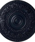 Dope Rose Ceiling Medallion 33 7/8 Inch Outer Diameter, 2 3/8 Inch Projection, Midnight Dream Finish, floral pattern detail