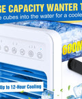 4 In 1 Portable Air Conditioner Fan With Touch Screen Evaporative Cooler 600ml water tank with ice cubes for cooling effect