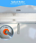 20 Inch Spiked Roller Kit With Adjustable Handle for epoxy resin and concrete floor coatings, close-up of roller spikes.