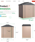 Beefy Outdoor Storage Shed 4x6 Metal Garden Shed With Lockable Doors dimensions and layout for backyard patio use