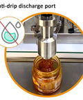 No Fuss Paste Filling Machine With Digital Display And Foot Switch Plug And Play Setup Smooth Operation Built Tough For Small Business Creams Honey And Jam, anti-drip discharge port in use.