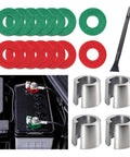 DIY Friendly Pro Grade Battery Terminal Shim Kit With Washers And Adjustment Tool, includes post shims and durable terminal caps.