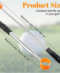 Telescopic Golf Ball Retriever 12Ft Aluminum Alloy Water Ready Ball Grabber With Two Sided Head For Easy Pickups in collapsed and extended view