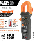 Pro Grade AC DC Digital Clamp Meter With Auto Ranging 400 Amp Capacity Non Contact Voltage Tester Hi Vis LCD TRMS Readouts