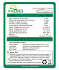Technical specifications label for 10W 12V Solar Battery Charger Maintainer With Smart MPPT Controller Waterproof Solar Panel Kit