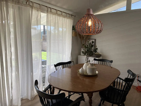 Handwoven Bamboo Pendant Light With Wicker Basket Shade Boho Chic Chandelier For Living Room Bedroom Cafe Teahouse 2 Pack Rustic Natural Rattan Lamps