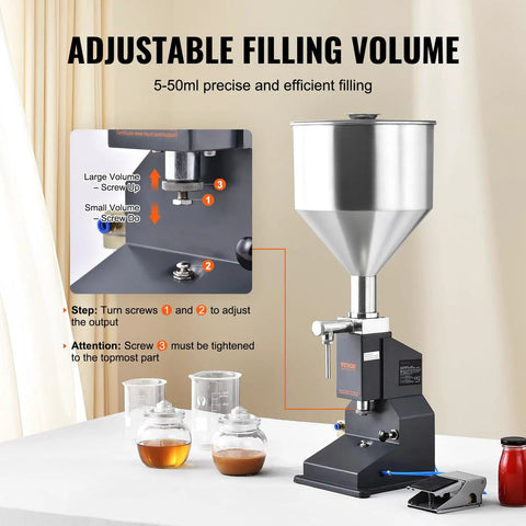 No Sweat Step On Pedal Pneumatic Liquid Filler And Bottle Filling Station With Tough Stainless Steel Build For Quick 5 To 50 Ml Beverages Cosmetics And Thick Fluid Pouring