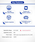 DC 12V-60V 20A PWM Brushed Motor Speed Controller key features, ultra-wide voltage, positive rotation, step regulation
