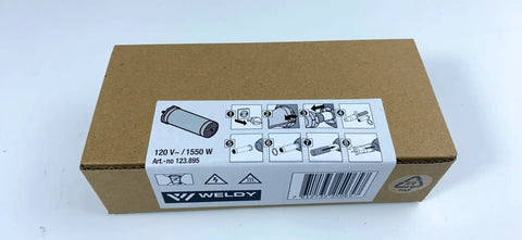 110V Ceramic Heating Element For HT1600 Hot Air Gun And Overlap Air Welder Pistol Tool 123.895 Replacement Part 1550W box label
