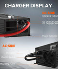Beefy 80-Amp LiFePO4 Battery Charger for 12V Systems with AC-DC smart charging, cooling fan, LED indicator, Anderson connector