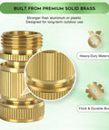 Brass Garden Hose Quick Connect Kit With Four Male And Four Female Connectors, Extra Washers, Leak Resistant, Quick Release Fittings
