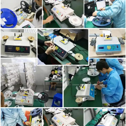 Rock Solid SMT SMD Parts Counting Machine With Auto Leakage Detection And LCD Display demonstrated in a busy electronics assembly environment.
