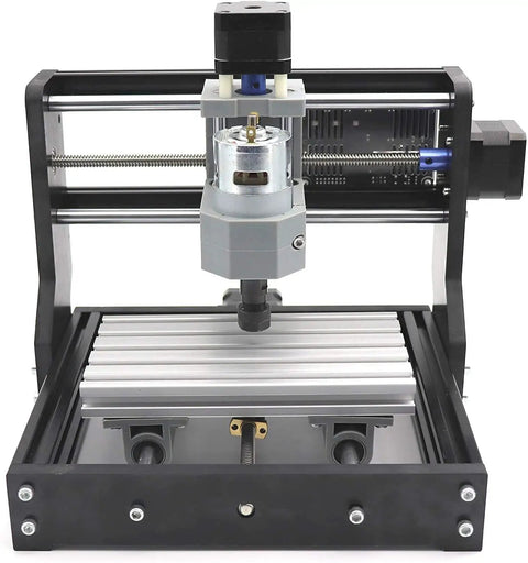 1610 Pro Mini CNC Router Kit 3 Axis Desktop GRBL Control DIY Engraver, front view showing stable frame and USB interface.