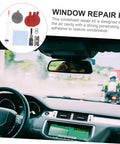 DIY Auto Glass Repair Kit For Windshield Cracks And Chips Complete Windshield Scratch Remover With Adhesive in use.