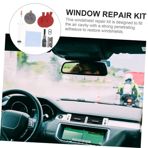 DIY Auto Glass Repair Kit For Windshield Cracks And Chips Complete Windshield Scratch Remover With Adhesive in use.