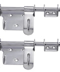 Sliding Latch 6 Inch Thick Stainless Steel Bucket Bolt With Padlock Hole Brushed Finish for Doors Cabinets 2 Pack