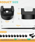 Magnetic Zip Tie Mount Base Set With 110 Pieces 26Lb Strong Hold, showing dimensions and pieces included in kit