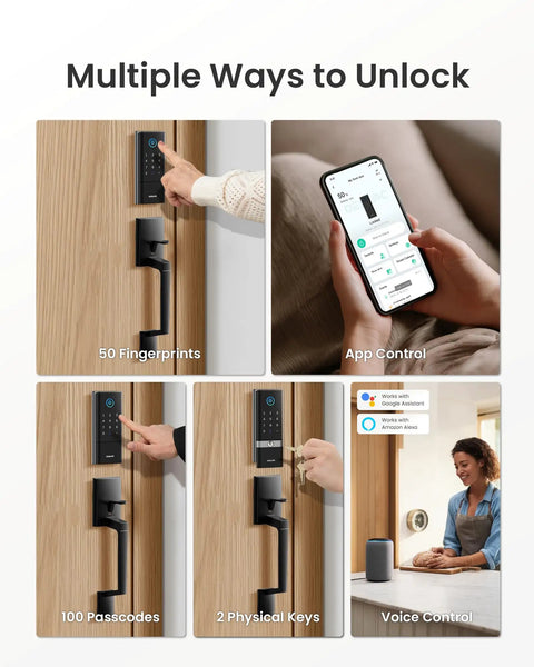 Top Shelf Fingerprint Smart Lock Handle Set With Built In Wifi Plus Extensive Sixteen Month Battery Life Usb C Emergency Port For Zero Fuss Keyless Home Security Solution
