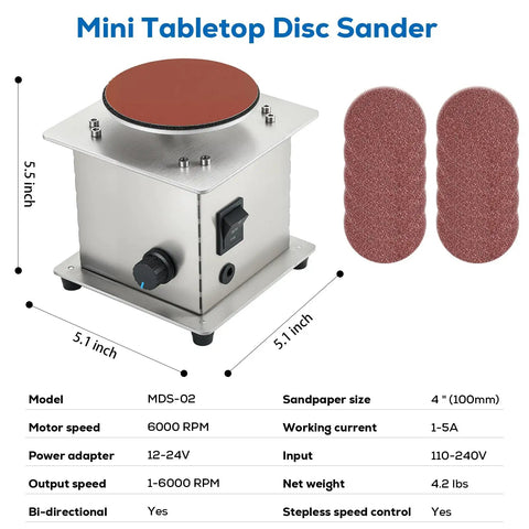Heavy Hitter Mini Disc Sander delivering smooth four inch sanding with stepless throttle control and quick reverse toggle.