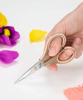 Ultra Sharp Precision Craft Scissors With Stainless Steel Blades And Non Slip TPR Handles, Scrapbooking Scissors For Adults And Kids With Safety Cap, Ideal For Home Office School Milk Tea Color, hand-held