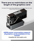 Plug and Play External Gpu Enclosure With Oculink And Usb4 Hot Swap Support Featuring A Rock Solid Eight Hundred Watt Power Supply To Upgrade Your Laptop Setup Today Black, showcasing an aluminum alloy design.