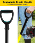 Close-up of ergonomic D-grip handle on 4 Tine Heavy Duty Garden Fork With Ergonomic No Slip D Grip Handles 45 Inch Long Spading Fork