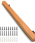 Rock Solid 2 Ft Premium Wood Stair Handrail For Indoor Outdoor Walls with mounting screws and brackets, burlywood finish.