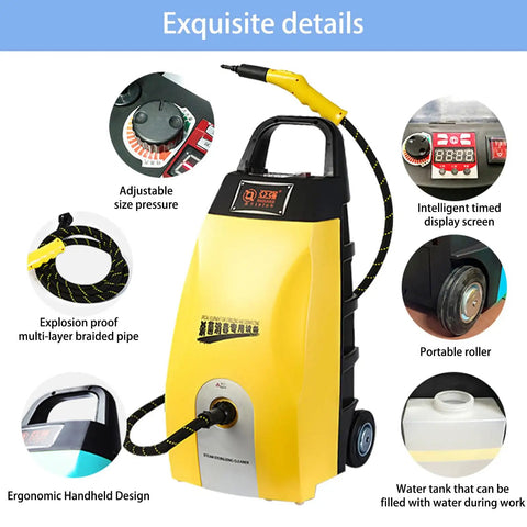 Badass 3000W Steam Cleaner With 3.5L Tank And Quick 40 Second Heat Up: Ergonomic design, adjustable pressure, and explosion-proof hose.