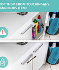 ABS Material Cabinet Locks 4 Pack For Cupboards And Drawers No Sweat Easy Peel And Stick Safety Straps on closed cupboard