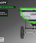 Tow Behind Lawn And Garden Broadcast Spreader Be A Workhorse, 125 Lb Capacity, Durable Rust Proof Hopper, Rear View