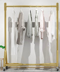 Heavy Duty Industrial Clothes Rack With Wheels Iron Single Pole Display Stand For Bedroom And Laundry holding garments
