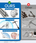Comparison chart of lid hinges showing advantages of 304 stainless steel over carbon steel, highlighting durability and silent operation.