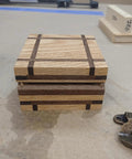 Craft jewelry box on workbench with 20 Pcs Brass Barrel Hinges Hidden Concealed Invisible for jewelry keepsake box installation.