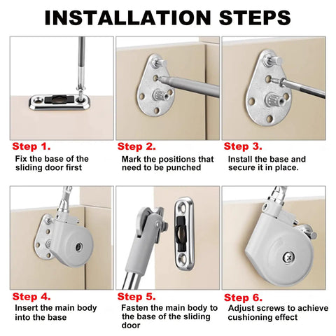 Installation steps for 2Pack 105 Degree Soft Closing Pull Down Hinge Brackets with detailed instructions for mounting.