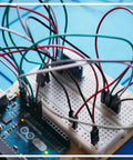 240 Pcs Breadboard Jumper Wires Kit With 4 Inch And 8 Inch Lengths Awesome For Quick DIY Arduino And Raspberry Pi Projects M To F M To M And F To F Connectors 0.1 Inch Pitch 2.54mm in use on breadboard with Arduino