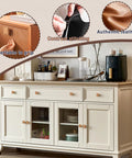 Two Pack Hand Stitch Brown Leather Cabinet Pulls 5 Inch Drawer Handles for cabinets in a light-colored dresser setup with features highlighted.