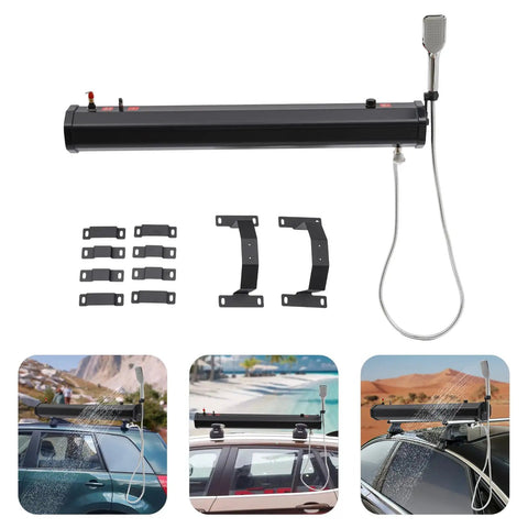 20L Portable Roof Rack Shower Kit With Long Hose For Camping Off Road And Fishing Beach Travel Self Pressurized Solar Heated Water Tank